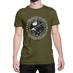 Punk Style T-Shirt Herren Lustig Welcome to My Neighborhood Unisex Affen Fight Cult Tshirt Kurzarm Oberteil für Männer Vintage aus Baumwolle Regular Fit Grün Grau Gr. S-5XL (Khaki Green, M) von knut Fashion & Streetwear