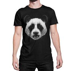 Stylisch trendiges Herren Shirt Death Metal Fan Black Panda Bär Hardcore Rock T Shirt Männer Kurzarm rockige Bekleidung Gothic Oberteil Unisex Vintage Grunge Clothes Schwarz S-XXXXXL (XXXL) von knut Fashion & Streetwear