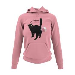 Witzige Geschenkidee für Frauen Hoodie Katze Schwarzer Kater Motiv -Bubble Cat- Damen Kapuzenpullover mit lustigen Spruch Oberteil Kätzchen für Katzenmama in Gr. XS-3XL (XS, Soft Rose) von knut Fashion & Streetwear