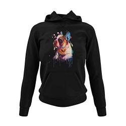 knut Fashion & Streetwear Damen Hoodie Kapuzensweatshirt Motiv Frenchy Französich Bulldog Frauen Kapuzenpullover Sweatshirt für echte French Bulldog Fans Schwarz Soft Rose und Gr. XS-3XL (Schwarz, M) von knut Fashion & Streetwear