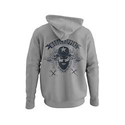 knut Fashion & Streetwear Herren Hoodie Aufdruck Woodchoppers Kapuzensweatshirt Holzhacker Baumfäller Wald in Gr. S-3XL (Grey Fog, XL) von knut Fashion & Streetwear