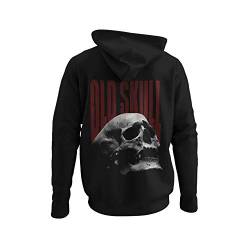 knut Fashion & Streetwear Hochwertiger Männer Hoodie Motiv Old Skull Herren Kapuzenpullover Bio Unisex Valhalla Wikinger Langarm Regular Fit Black Gr. S-5XL (M) von knut Fashion & Streetwear