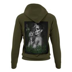 knut Fashion & Streetwear Kuschliger Kapuzenpullover Damen Motiv Tattoo Skull Girl Design Totenkopf Frauen Hoodie mit Kapuze Outfit Tattoorocker Pullover Clothes Größen XS-XXXL von knut Fashion & Streetwear