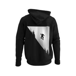 knut Fashion & Streetwear Kuschliger Snowboarder Herren Hoodie mit Snowboad Downhill Jump Design Männer Kapuzenpullover Snowboarding Bekleidung Regular Fit in Black Schwarz große Größen S - XXXXXL von knut Fashion & Streetwear