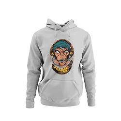 knut Fashion & Streetwear Lässiger Herren Hoodie Motiv Banana Monkey Kapuze Bedruckt in Navy Blau, Grau und Sky Blue Unisex Hip Hop Graffitistyle Gr. S-4XL (Fog Grey, M) von knut Fashion & Streetwear