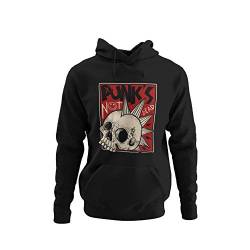 knut Fashion & Streetwear Männer Hoodie im Motiv Punk´s Herren Kapuzenpullover Unisex Punks Punker Punk Regular Fit Black Gr. S-5XL (Schwarz, XXL) von knut Fashion & Streetwear