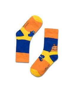 koaa Die Sendung mit der Maus – Maus & Elefant Color Block – Easy Socks Socken Unisex Kids und Erwachsene blau/gelb/orange (as3, numeric, numeric_23, numeric_28, regular) von koaa