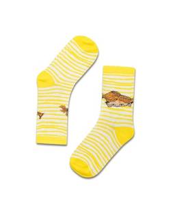 koaa Pippi Langstrumpf – Pippi Stripes – Easy Socks Socken Unisex Kids und Erwachsene gelb/weiß (DE/NL/SE/PL, Numerisch, 35, 40, Regular) von koaa