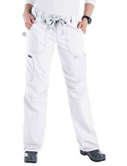 KOI Lindsey Damen Cargo-Style Scrub Pants, Weiß, Groß von koi