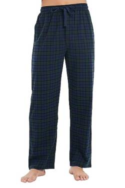 kolipajam Herren 100% Baumwoll-Flanell-Schlafanzughose in kariertem Garn gefärbt - Schlafanzughose mit Taschen und Kordelzug an der Taille für Loungewear von kolipajam