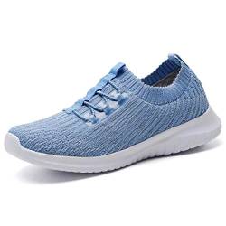 konhill Damen Sneaker Atmungsaktive Walkingschuhe - Slip On Weiche Bequeme Turnschuhe Leichtgewicht Sportschuhe EU 35 Aqua von konhill