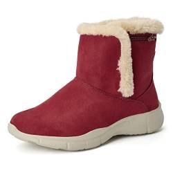 konhill Damen Winterstiefel Warme Schlupfstiefel Kurzschaft EU 38 Burgund von konhill