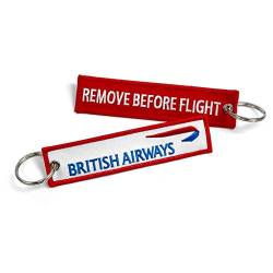 British Airways RBF Schlüsselanhänger, bestickt, Weiß / Rot von koolkrew