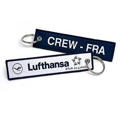 Lufthansa Crew FRA gewebter Schlüsselanhänger, blau von koolkrew