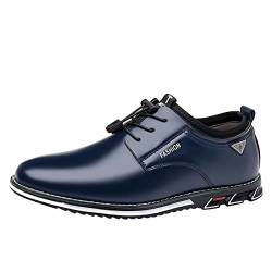 Herren Schuhe 43/44 Business-Schnürschuhe für die Arbeit, Freizeit, einfarbige Lederschuhe für Herren Beckenbauer Herren Schuhe (Blue, 41) von koperras