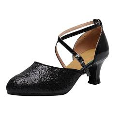 Schuhe Damen Sommer Absatz Schwarz Latin Performance Tanzschuhe Simen Schuhe Damen (Black, 42) von koperras