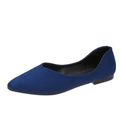 koperras Damen Schuhe Breite Füße H Flache Flache Schuhe Schuhe Damen Sommer Absatz (Blue, 41) von koperras