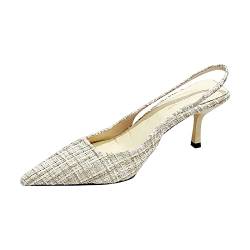koperras Damen Schuhe Schwarz 40 spitze Absätze für Damen mit Schnürung, modische Sandalen, Damensandalen Durchsichtige Damen Schuhe (Khaki, 39) von koperras