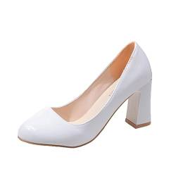 koperras Damenschuhe 41 Zehenpartie, solide High-Heels, einzelne Arbeits- und Business-Schuhe Damen Schuhe Sneaker Blau (White, 38) von koperras