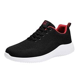 koperras Herren Schuhe Weite K Extra Weit Schwarz Mode Männer Mesh Bergsteigen Lässige Sportschuhe Schnüren Einfarbig Laufen Atmungsaktive Turnschuhe mit weichem Boden Pflege Schuhe Herren (Red, 45) von koperras