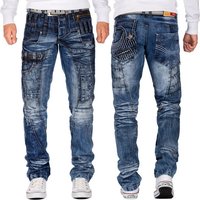 Cipo & Baxx 5-Pocket-Jeans Auffällige Herren Hose BA-KM020 W34/L34 (1-tlg) mit aufgesetzten Applikationen von Cipo & Baxx