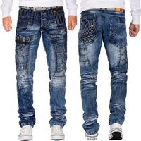 Cipo & Baxx 5-Pocket-Jeans Auffällige Herren Hose BA-KM020 W30/L32 (1-tlg) mit aufgesetzten Applikationen von Cipo & Baxx