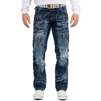 Kosmo Lupo 5-Pocket-Jeans Extravagante Herren Hose BA-KM8002 mit Nieten und Gürtelschlaufen von kosmo lupo