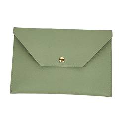 kowaku Clutch Bag Abendtasche Umschlag Geldbörse Einfache PU Leder Make-up Pinsel Kulturbeutel Kulturbeutel Geschenk für, Grün von kowaku