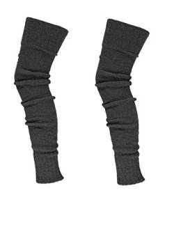 krautwear® Damen Beinwärmer Stulpen Legwarmers Overknees gestrickte Strümpfe ca. 70cm 80er Jahre 1980er Jahre (anthrazit 2x) von krautwear