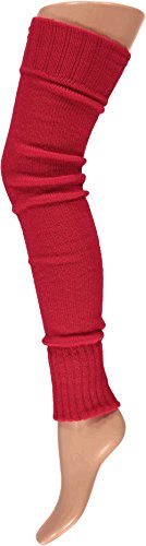 krautwear® Damen Beinwärmer Stulpen Legwarmers Overknees gestrickte Strümpfe ca. 70cm 80er Jahre 1980er Jahre (rot) von krautwear