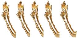 krautwear® Damen Finger Handschuhe Glitzer Metallic ca. 44 cm Lang Gold Silber (5x BL9127-gold) von krautwear