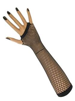 krautwear® Damen Fingerlose Netzhandschuhe Handstulpen Handschuhe lang (schwarz) von krautwear