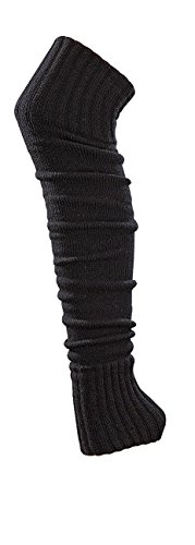 krautwear® Damen Mädchen 1 Paar Beinwärmer Stulpen Legwarmers Overknees gestrickte Strümpfe ca. 70cm 80er Jahre 1980er Jahre schwarz beige rot weiss grau braun (schwarz) von krautwear