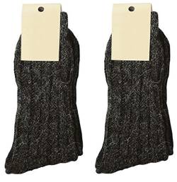 krautwear 2 Paar Weiche Wollsocken mit Alpaka für Damen und Herren Warme Socken Wintersocken bis Größe 50 (anthra-39-42) von krautwear
