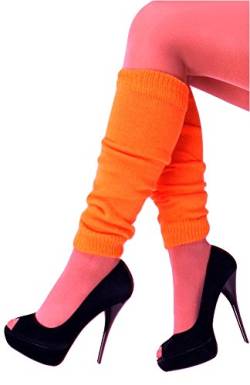 krautwear Damen Beinwärmer Stulpen Legwarmers Overknees gestrickte Strümpfe 80er Jahre 1980er Jahre, 1xorange, Einheitsgröße von krautwear