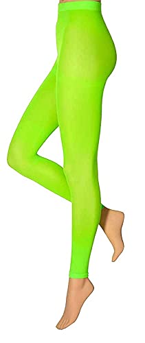 krautwear Damen Mädchen Leggins Leggings 60 den Karneval Fasching Kostüm schwarz rot rosa blau (grün XXL) von krautwear