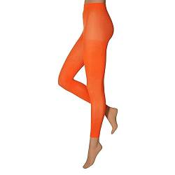 krautwear Damen Mädchen Leggins Leggings 60 den Karneval Fasching Kostüm schwarz rot rosa blau (orange-XXL) von krautwear