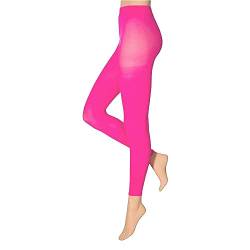 krautwear Damen Mädchen Leggins Leggings 60 den Karneval Fasching Kostüm schwarz rot rosa blau (rosa-LXL) von krautwear