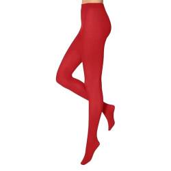 krautwear Damen Mädchen Strumpfhose 60 Denier Karneval Fasching Sport Neon Farben (Rot-S-M) von krautwear