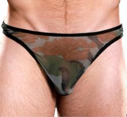 krautwear Herren Tanga String Tarn Look Sexy Camouflage Armee Militär Unterwäsche Slip von krautwear