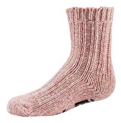 krautwear Kinder Jungen Mädchen Socken Warme Norwegersöckchen Wärmende Wintersocken Haussocken mit rutschhemmendem ABS Druck mit Wolle 3er Pack (ro-23-36) von krautwear