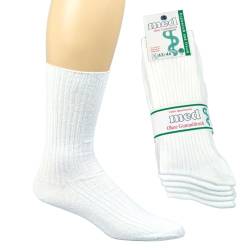 krautwear Krankenschwester Arzt Ärztin Pflege Socken Gesundheitssocken Weiss 100% Baumwolle Ohne Gummi Gute Durchblutung, 35-38-20erSet von krautwear