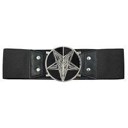 kreepsville 666 Goat Head Pentagram Baphomet Gothic Elastic Waist Belt S/M von kreepsville 666