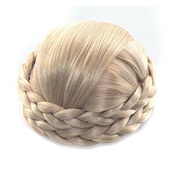 2024 Perücke, Hellbraune blonde Frauen synthetische Haarknoten Clip-in geflochtene Dame Chignons for Party Daily Perücke (Color : C) (Color : A) von ksjfjrhw