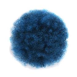2024 Perücke, Kurze gewellte Haarperücken for schwarze Frauen, flauschige, natürliche, tägliche Perücke, hitzebeständige Synthetikfaser-Perücken, 20,3 cm, tägliche Perücke (Color : Blue) (Color : Blu von ksjfjrhw