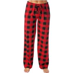 Pyjama Hosen Herren Lang Rot Lustig Warm Schlafanzughose Pyjama Hose Baumwolle Bequeme Winter Dünn Schlafanzug Hose Nachtwäsche Leichte 4XL Schlafhose Pyjamahose von kswlwccpp