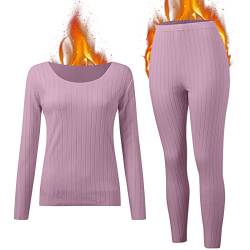 kswlwccpp Skiunterwäsche Damen, Oberteil Und Unterteile Winter Atmungsaktiv Ski Unterwäsche Extra Warm Motorrad Thermal Underwear Thermo Unterwäsche Fleece Thermounterwäsche Funktionsunterwäsche von kswlwccpp