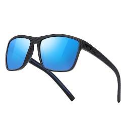 Polarisierte-Sonnenbrille-Herren-Damen-Sportbrille-Sonnenbrillen-Unisex-Klassische-Retro-Vintage-UV400-Schutz-Rechteckig-Schwarz-Sonnen brille-Sunglasses Men-Für Männer Outdoor Wandern Angeln,02 von kunchu