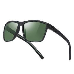 Polarisierte-Sonnenbrille-Herren-Damen-Sportbrille-Sonnenbrillen-Unisex-Klassische-Retro-Vintage-UV400-Schutz-Rechteckig-Schwarz-Sonnen brille-Sunglasses Men-Für Männer Outdoor Wandern Angeln,05 von kunchu