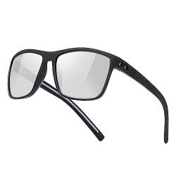 Polarisierte-Sonnenbrille-Herren-Damen-Sportbrille-Sonnenbrillen-Unisex-Klassische-Retro-Vintage-UV400-Schutz-Rechteckig-Schwarz-Sonnen brille-Sunglasses Men-Für Männer Outdoor Wandern Angeln,07 von kunchu